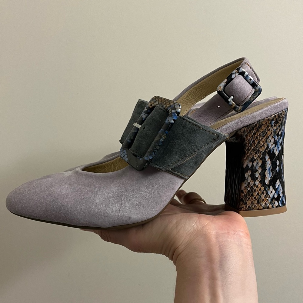 Girotti Block Heel Shoes Snake Suede - Picture 4 of 16